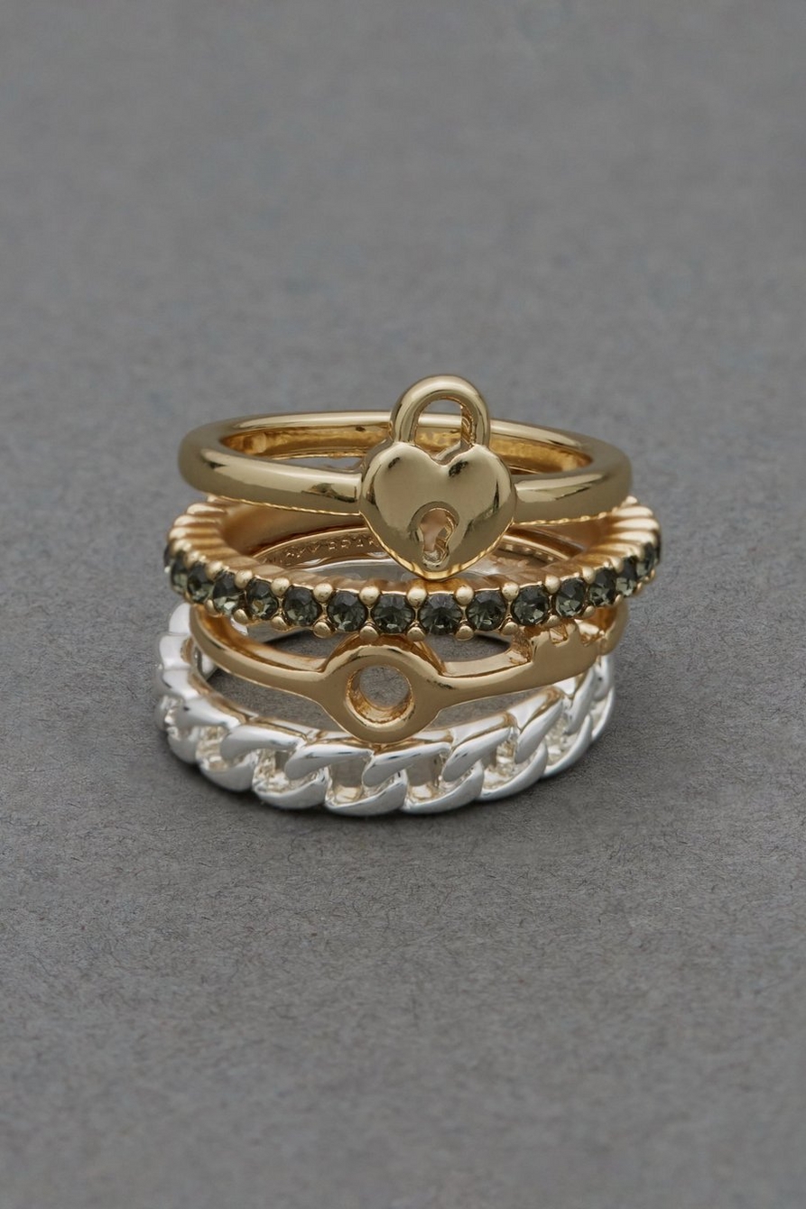 two tone lock ring stack